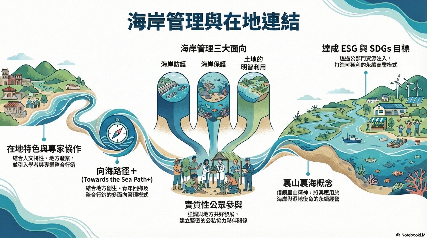 圖一  海岸管理與在地連結示意圖